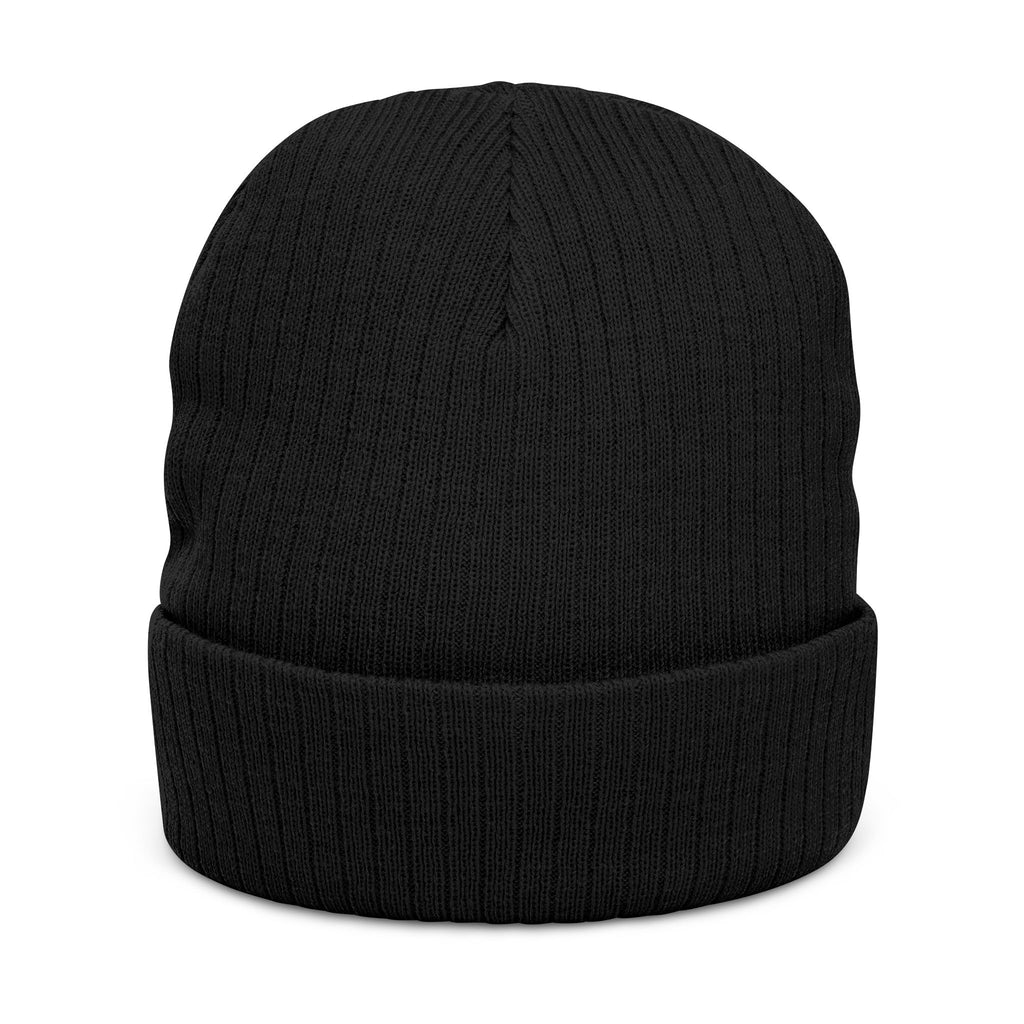 Founder Beanie — Minimal Black Knit Hat