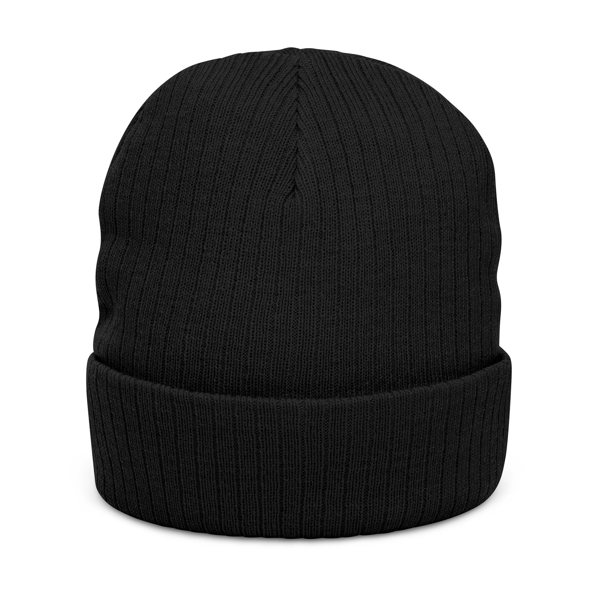 Founder Beanie — Minimal Black Knit Hat