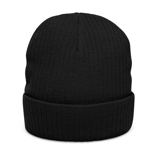 Founder Beanie — Minimal Black Knit Hat