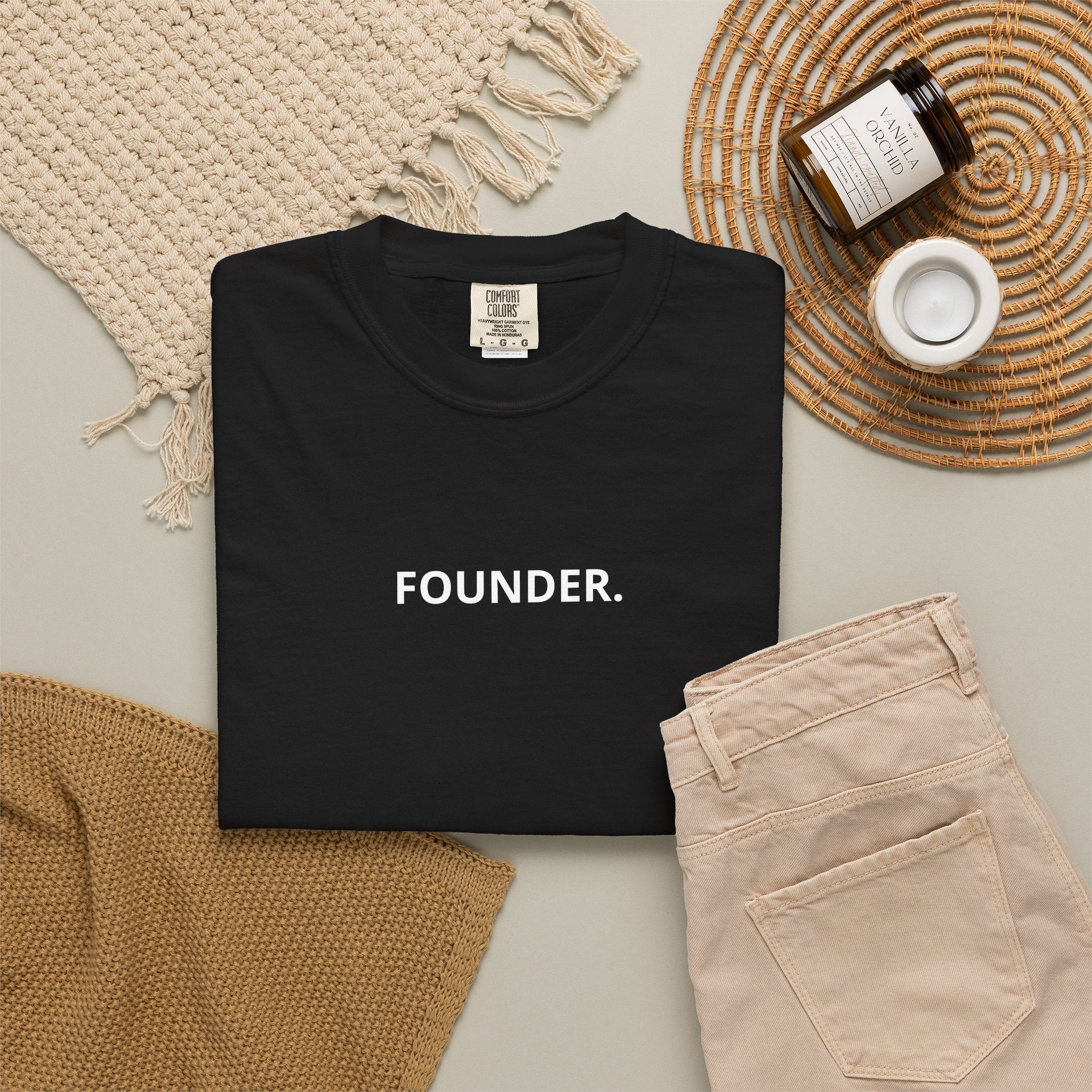 FOUNDER. T-Shirt Black Garment